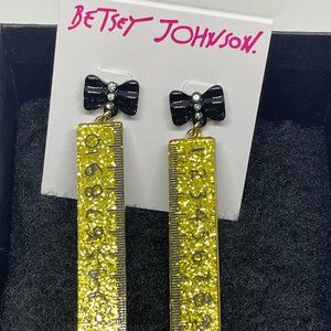 Betsey Johnson Ruler Drop Earrings MSRP 48